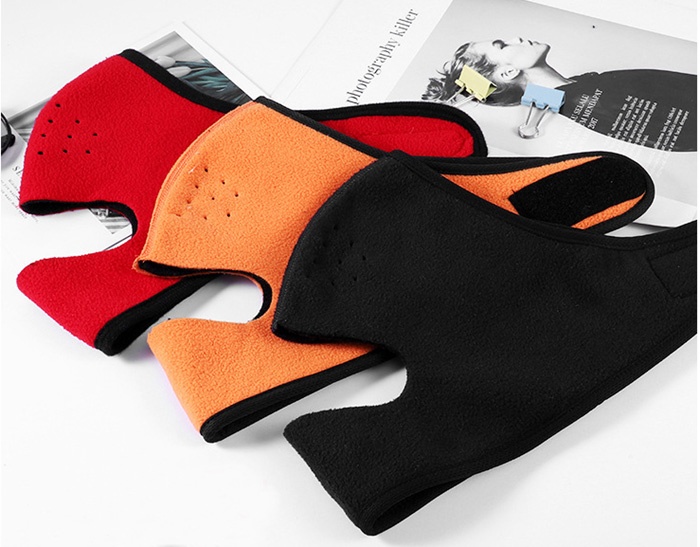 Polar Fleece Balaclava Ski Face Mask with Velcro Close