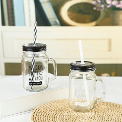 16oz glass mason jars with straw lid,glass jars