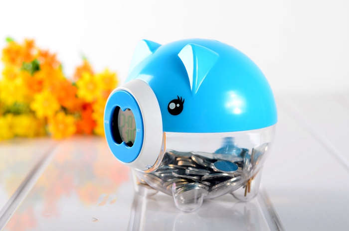 2016 Novelty Kids Funny Clear Plastic Money Pig Box