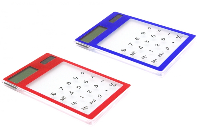 Transparent Solar Calculator With Plastic Material