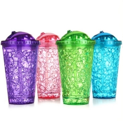 Gel Cooler Mug with Straw