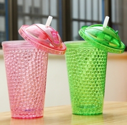 Frozen Gel Juice Cup with Straw