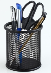 Metal Mesh Desktop Round Pen Holder For Office