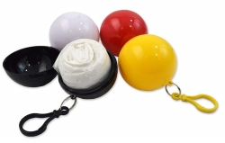 PE Disposable Poncho Ball With Keychina For Promotion Gifts