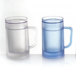 450ml Plastic Double Wall Ice Beer Mug with Gel Sandwich