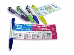 Soft Grip Plastic Retractable Banner Ballpoint Pen